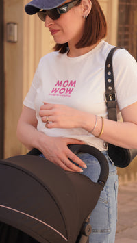 T-shirt donna MOM WOW