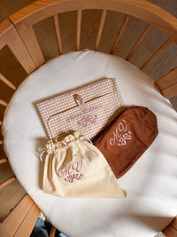 Personalized Diaper Changing Set · Gingham and Terry Cloth