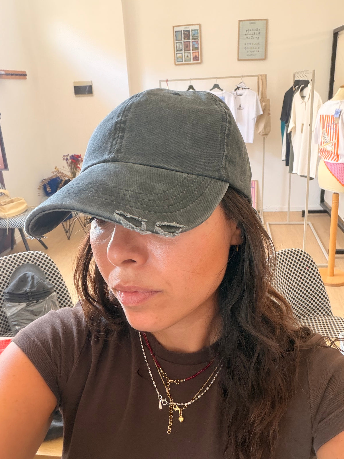 Cappello in denim personalizzato scritta