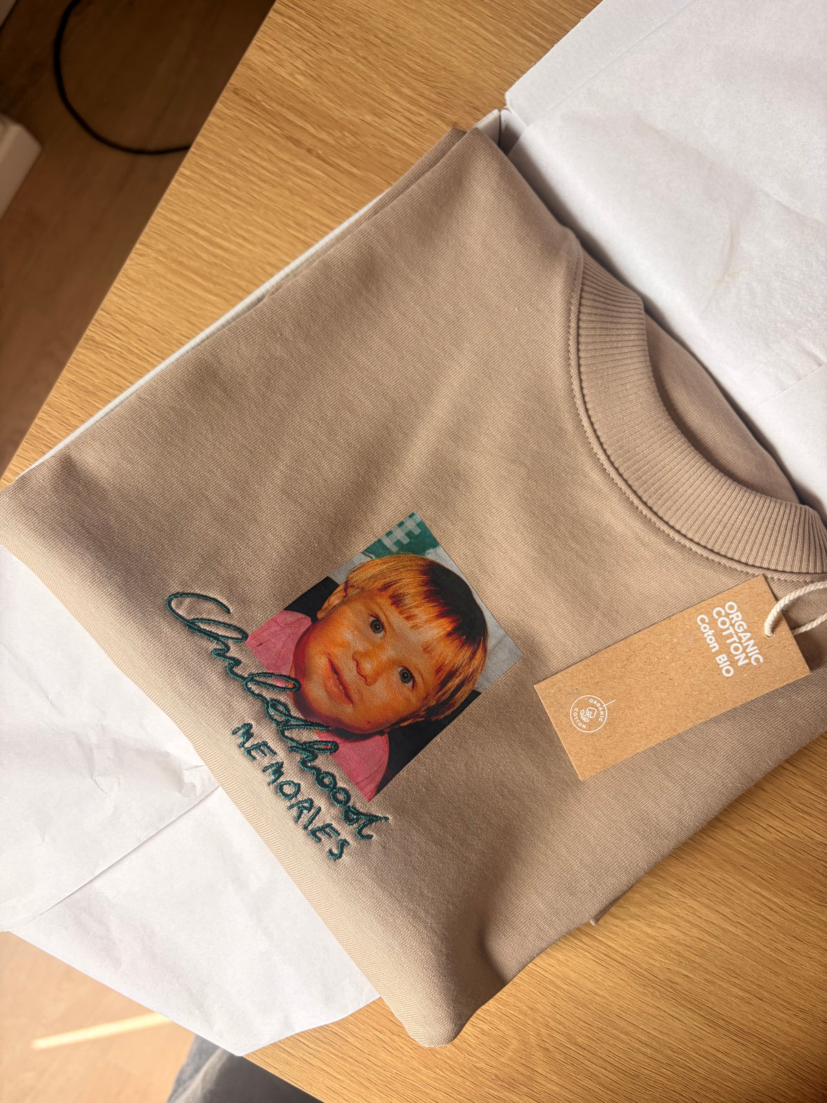 Men's t-shirt with printed photo and custom embroidery