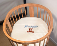 Copertina neonato in mussola ricamata con il nome