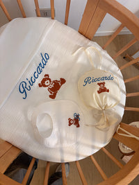 Set Nascita Ricamato con Nome · Copertina, Bavetta e Palloncino