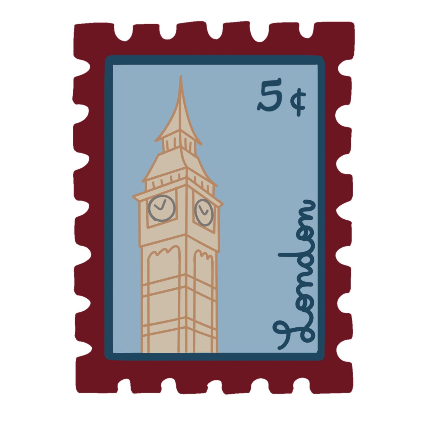 T-shirt uomo/donna Londra postcard