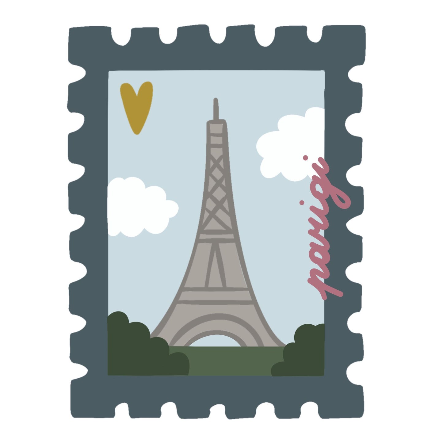 T-shirt uomo/donna Parigi postcard