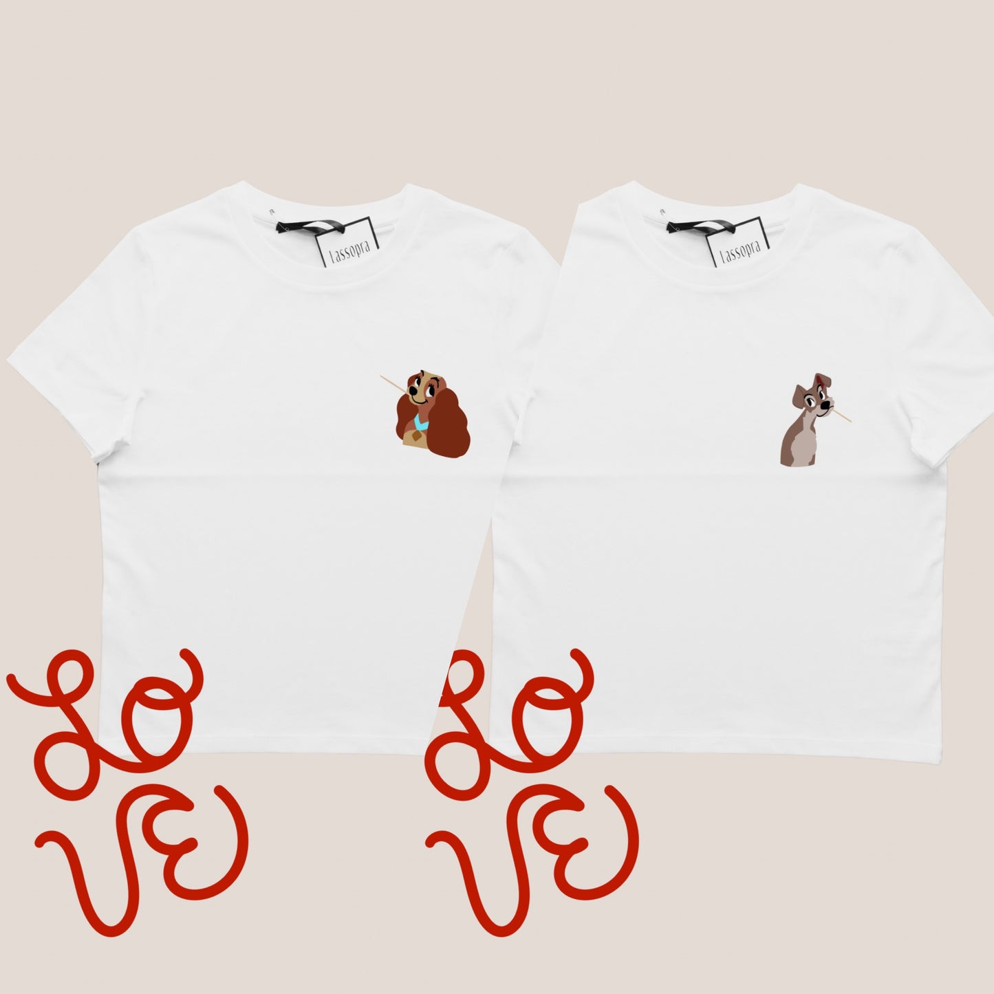 Coppia di t-shirt Lilli e il Vagabondo